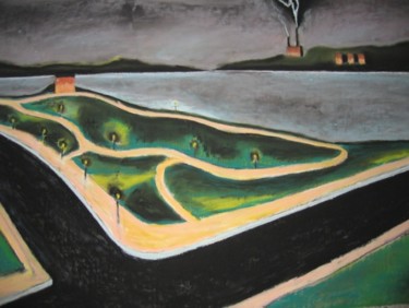 Картина под названием "East River at Night" - Craig Barrack, Подлинное произведение искусства