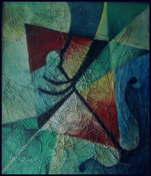 Pittura intitolato "CERF-VOLANT" da Blue-Bird, Opera d'arte originale