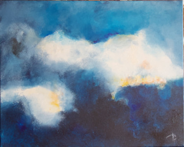 Peinture intitulée "lheure-bleue-2-40x5…" par Chine Pierre, Œuvre d'art originale, Acrylique