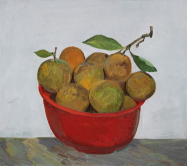 Картина под названием "Green oranges" - Anna Gorodetskaya, Подлинное произведение искусства, Масло