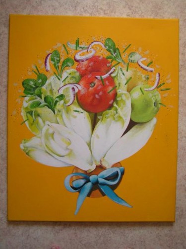 Peinture intitulée "Salade fraicheur au…" par Isabelle Rissoans, Œuvre d'art originale