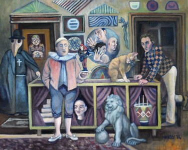 Schilderij getiteld "The Magic Shop" door Douglas Manry, Origineel Kunstwerk, Olie