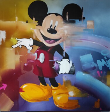 Painting titled "The mouse" by Blure, Original Artwork, Acrylic Mounted on Wood Stretcher frame