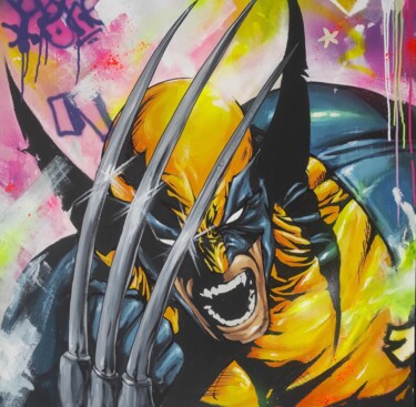 Картина под названием "X claws" - Blure, Подлинное произведение искусства, Акрил Установлен на Деревянная рама для носилок