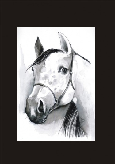 Drawing titled "HORSE PORTRAIT" by Beata Sikorska-Łabęcka, Original Artwork, Other