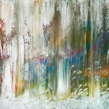 Schilderij getiteld "Rainbow on Waterfall" door Benoît Marson, Origineel Kunstwerk, Acryl