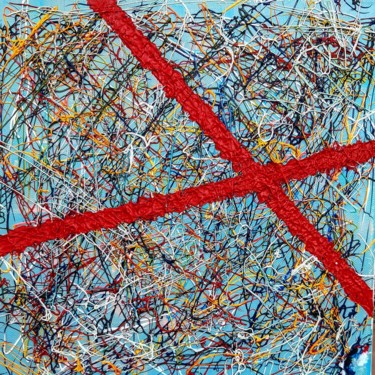 Painting titled ""Red Line"" by Benoît Marson, Original Artwork, Acrylic