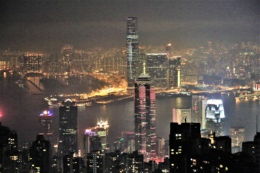 Фотография под названием "Night Hong Kong. N2" - Boris Davidovich, Подлинное произведение искусства