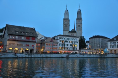 Photography titled "Evening. Zurich. Sw…" by Boris Davidovich, Original Artwork, Digital Photography