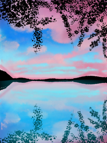 Digital Arts titled "Reflection" by Bona, Original Artwork, Digital Painting