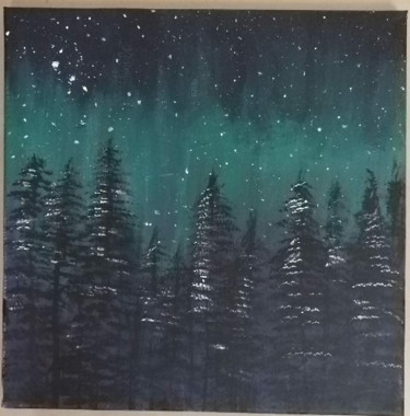 Painting titled "Night sky" by Bona, Original Artwork, Acrylic