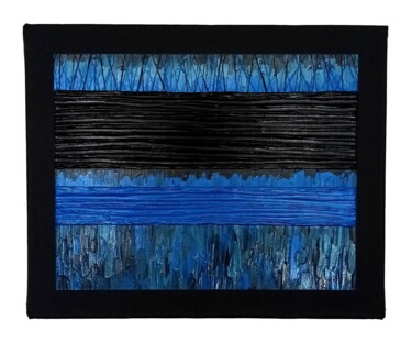 Painting titled "Blue Manifest" by Bnsy, Original Artwork, Acrylic Mounted on Wood Stretcher frame