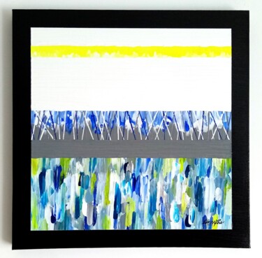 Painting titled "Summer Pools" by Bnsy, Original Artwork, Acrylic Mounted on Wood Stretcher frame
