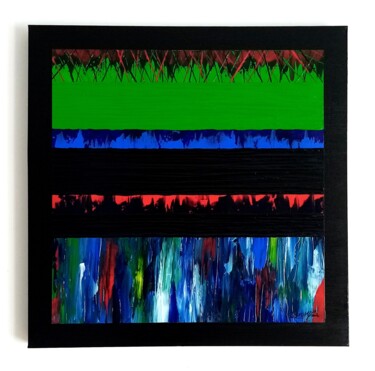 Painting titled "Rio Lights" by Bnsy, Original Artwork, Acrylic Mounted on Wood Stretcher frame