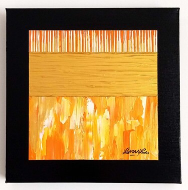Painting titled "Gold Flavors" by Bnsy, Original Artwork, Acrylic Mounted on Wood Stretcher frame