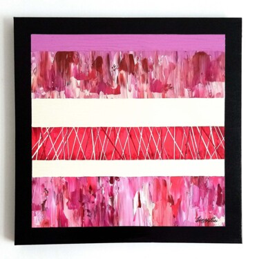 Schilderij getiteld "Neon Cities" door Bnsy, Origineel Kunstwerk, Acryl Gemonteerd op Frame voor houten brancard