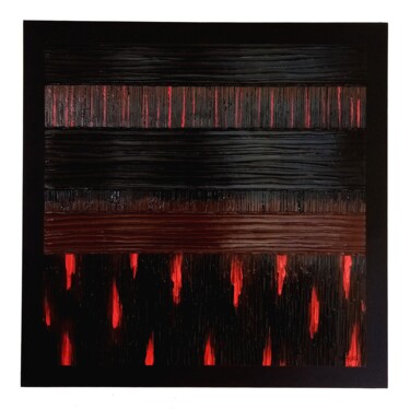 Painting titled "Hell Rain" by Bnsy, Original Artwork, Acrylic Mounted on Wood Stretcher frame
