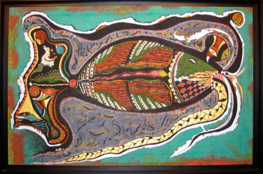 Peinture intitulée "Magic poisson" par Artiste Peintre Walyd Boab, Œuvre d'art originale