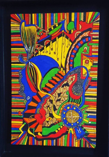 Painting titled "micasa-sucasa" by Artiste Peintre Walyd Boab, Original Artwork