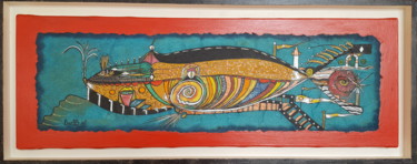 Peinture intitulée "N°-Nautilus-28x60cm…" par Artiste Peintre Walyd Boab, Œuvre d'art originale