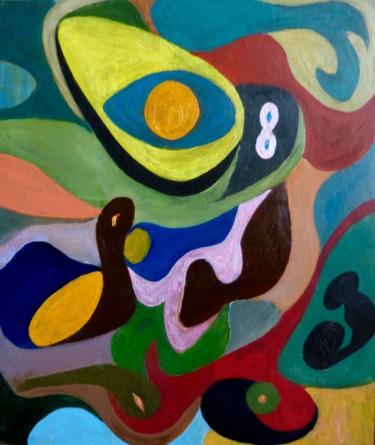 Peinture intitulée "Composition 1" par Jean Barace, Œuvre d'art originale
