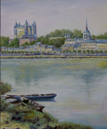 Peinture intitulée "La Loire à Saumur (…" par Jean Barace, Œuvre d'art originale