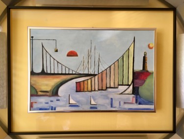 Malerei mit dem Titel "Fantasme portuaire 2" von Jean Barace, Original-Kunstwerk