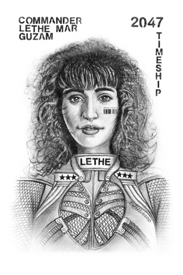 Digital Arts titled "Commander Lethe Mar…" by Bob Bello, Original Artwork, Pencil
