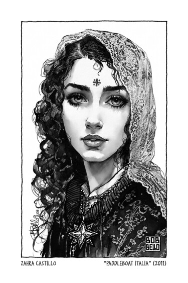 Digital Arts titled "Zahra, The Freed Sl…" by Bob Bello, Original Artwork, Ink