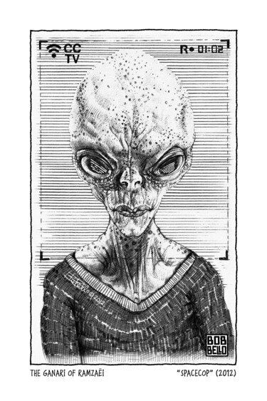 Digital Arts titled "The Ganari Aliens" by Bob Bello, Original Artwork, Pencil