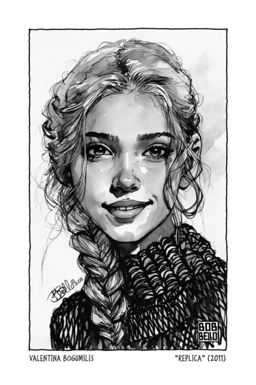 Digital Arts titled "Valentina Bogumilis" by Bob Bello, Original Artwork, Ink