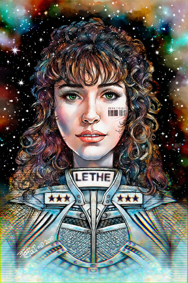 Digital Arts titled "Commander Lethe" by Bob Bello, Original Artwork, Ink