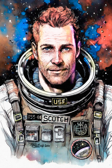 Arte digital titulada "Major Rob Scotch" por Bob Bello, Obra de arte original, Acuarela