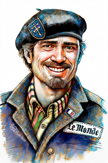 Arte digital titulada "Journalist Marc Ber…" por Bob Bello, Obra de arte original, Acuarela