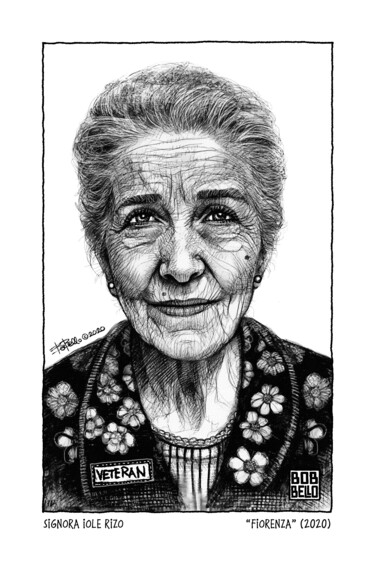 Digital Arts titled "Signora Iole Rizo (…" by Bob Bello, Original Artwork, Ink