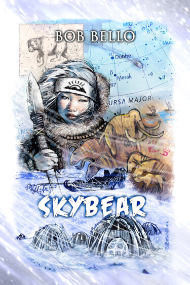 Digitale Kunst mit dem Titel "Skybear" von Bob Bello, Original-Kunstwerk, Digitale Malerei