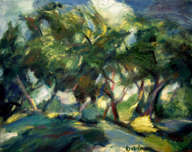 Painting titled "rr2 TREES AND WIND" by Bob Dornberg, Original Artwork