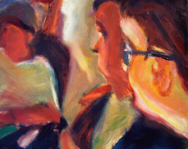 Painting titled "so3 BOYS WATCHING" by Bob Dornberg, Original Artwork