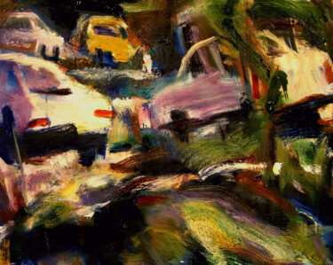Painting titled "sq1 PARK ANYWHERE" by Bob Dornberg, Original Artwork