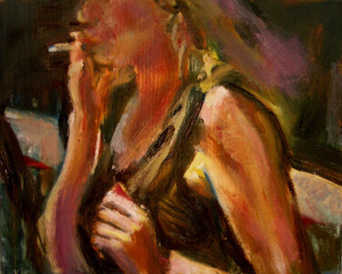 Painting titled "st9 SMOKER" by Bob Dornberg, Original Artwork