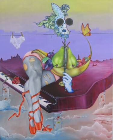 Картина под названием "Balletschoentjes" - Bob Ivens, Подлинное произведение искусства, Масло Установлен на Деревянная рама…