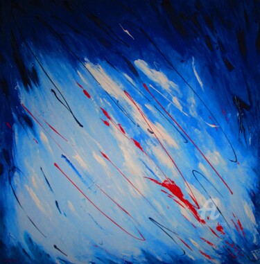 Peinture intitulée "Bleu, Blanc, Rouge" par Roberto Urbano, Œuvre d'art originale, Acrylique