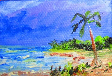 Schilderij getiteld "La Guadeloupe" door Roberto Urbano, Origineel Kunstwerk, Olie