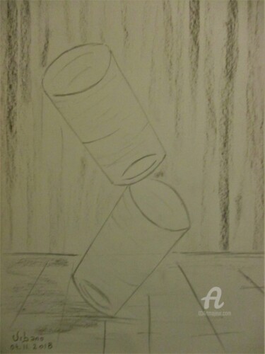 Drawing titled "Equilibre" by Roberto Urbano, Original Artwork, Pencil