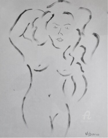 Drawing titled "Femme unique" by Roberto Urbano, Original Artwork, Acrylic