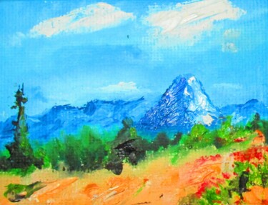Peinture intitulée "Mont Gerbier de Jonc" par Roberto Urbano, Œuvre d'art originale, Huile