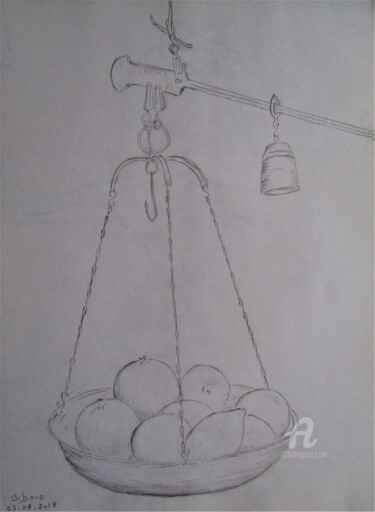 Drawing titled "Autrefois" by Roberto Urbano, Original Artwork, Pencil