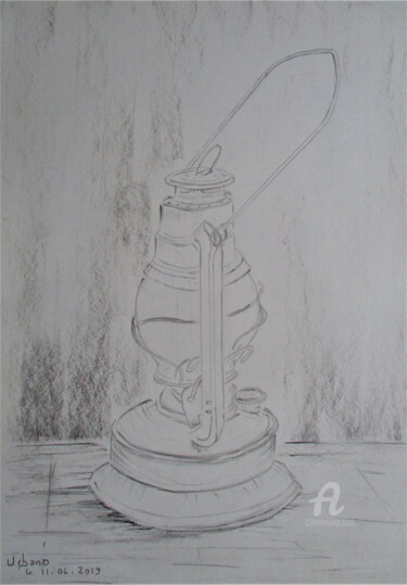 Drawing titled "Lampara" by Roberto Urbano, Original Artwork, Pencil