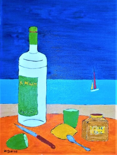 Schilderij getiteld "Ti-Rhum" door Roberto Urbano, Origineel Kunstwerk, Olie