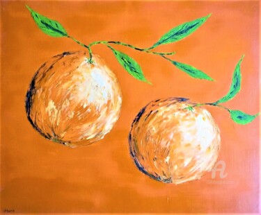 Pittura intitolato "Naranjas de Valencia" da Roberto Urbano, Opera d'arte originale, Olio